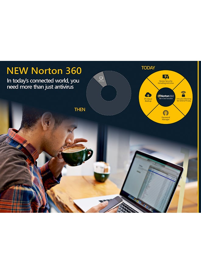 Norton - 360 Deluxe Internet Security, Antivirus And VPN - 3 Device Yellow - Image 1