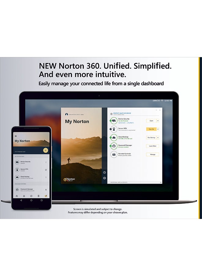 Norton - 360 Deluxe Internet Security, Antivirus And VPN - 3 Device Yellow - Image 1