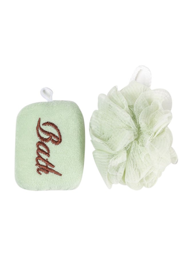 Home Concept 2-Piece Foam Bath Shower Sponge Green 25x18x6centimeter  - Image 1