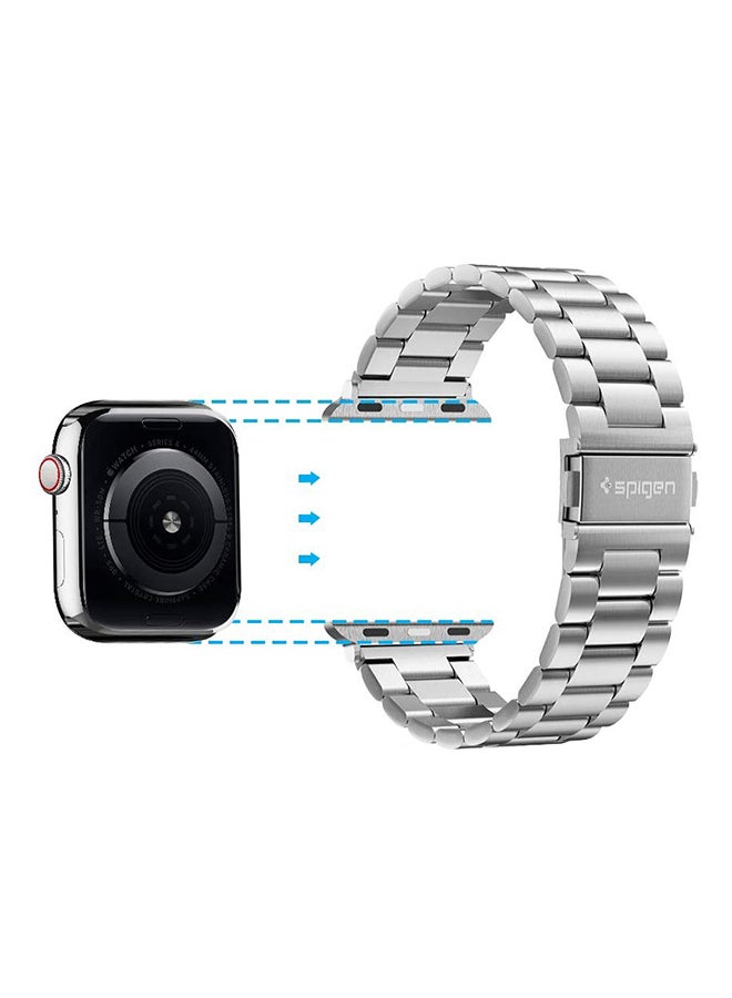 Spigen Modern Fit for Apple Watch Ultra 49mm, Series 8 / 7 (45mm), Series 6/SE2/SE/5/4 (44mm) and Series 3/2/1 (42mm) Silver  - Image 2