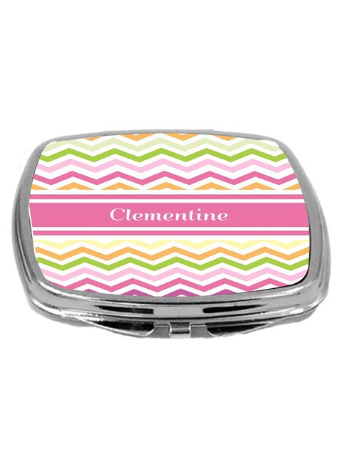 Clementine Chevron Name Design Compact Mirror Multicolour