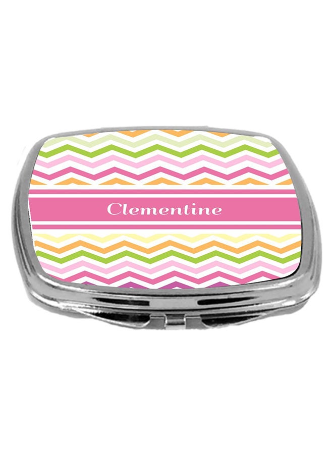 Clementine Chevron Name Design Compact Mirror Multicolour
