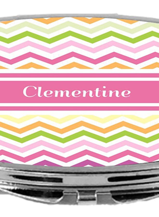 Clementine Chevron Name Design Compact Mirror Multicolour
