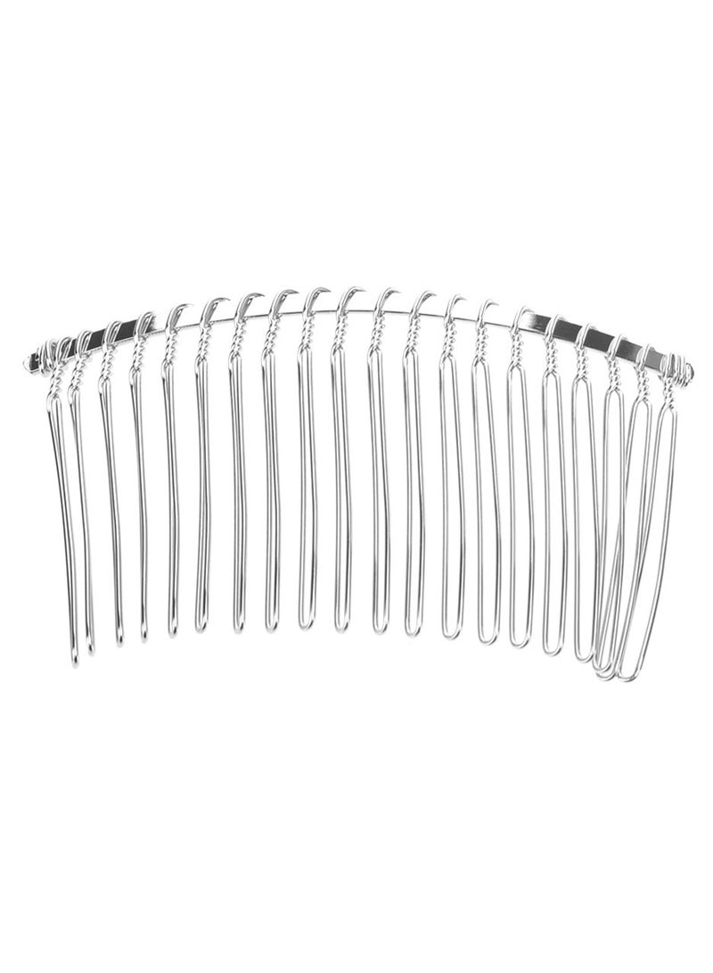 Fancy DIY Wire Hair Clip With Comb Silver 3 x 7.8cm - v1574328820/N32175787A_1