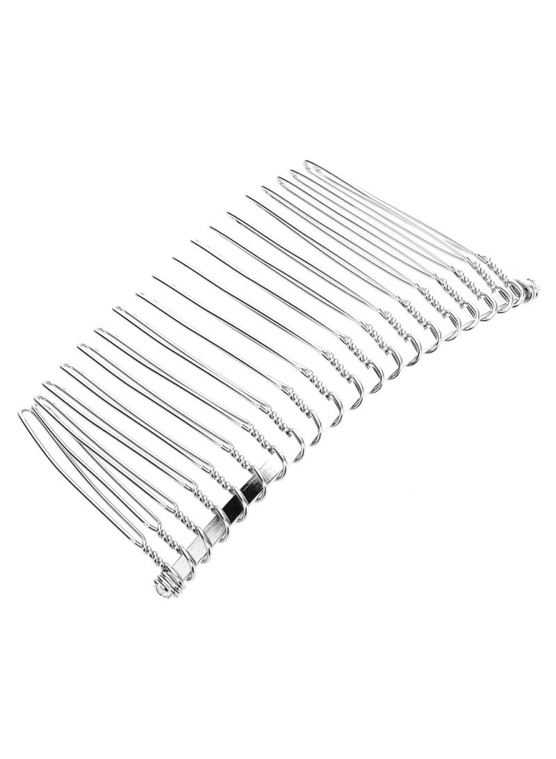 Fancy DIY Wire Hair Clip With Comb Silver 3 x 7.8cm - v1574328821/N32175787A_3