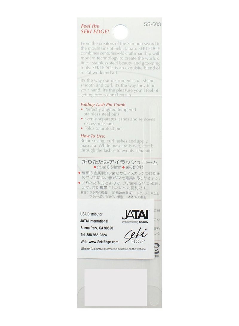 Seki Edge Folding Lash Pin Brow Comb White/Silver - Image 4