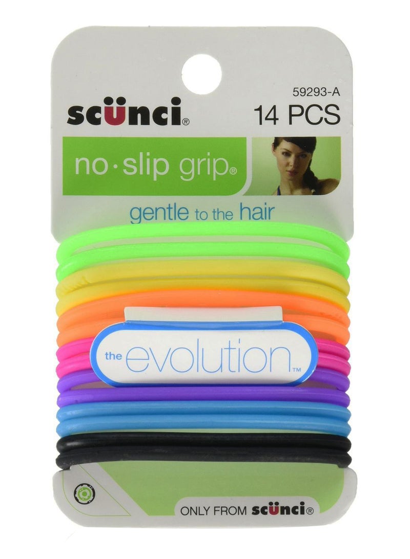 Scunci 14-Piece No-Slip Grip Hair Elastic Set Multicolour