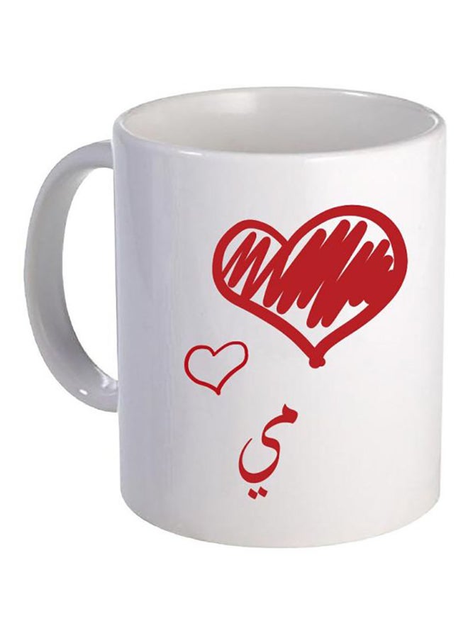 Ceramic Mug With Mai Name White/Red
