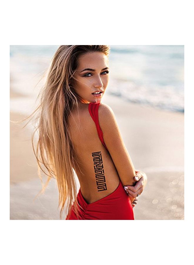 جري مجموعة أوراق ملصقات تاتو مؤقت من 8 قطع أسود - Image 3