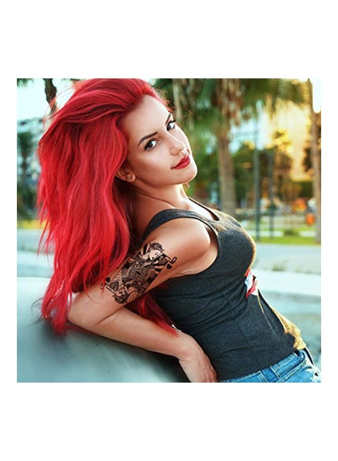 جري مجموعة أوراق ملصقات تاتو مؤقت من 8 قطع أسود - Image 4