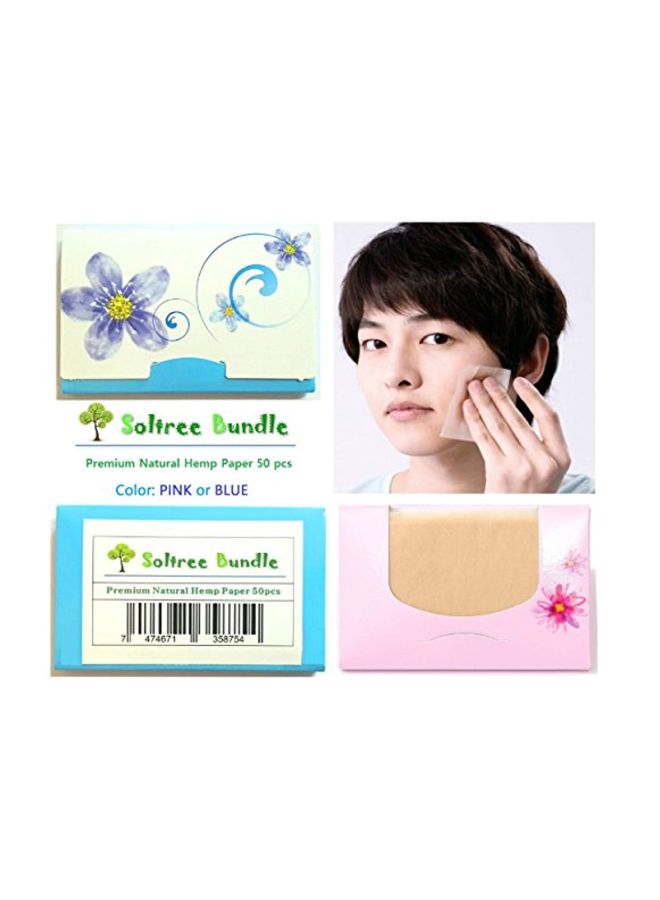 SoltreeBundle - 50-Piece Blotting Paper With Cotton Face Mouth Mask Set Black/Beige - Image 1