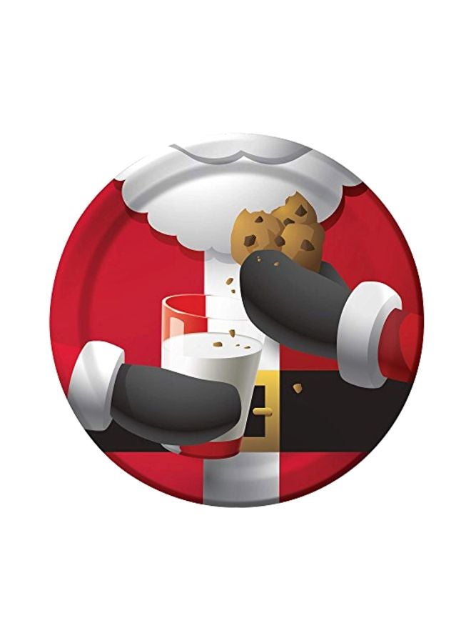 CREATIVE CONVERTING 8-Piece Santa Themed Round Shaped Paper Plates 317136 8.75inch 