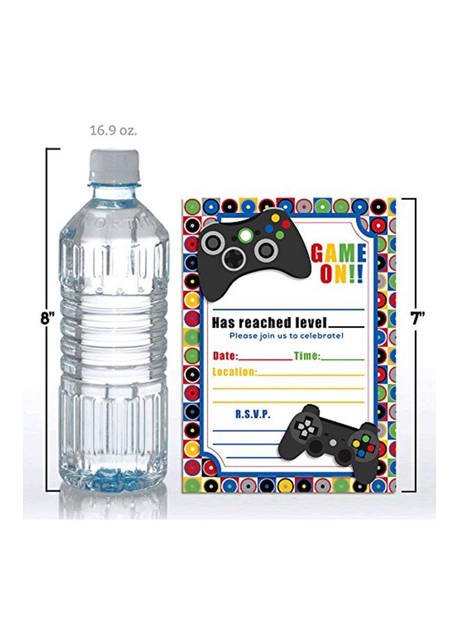 Amanda Creation 20-Piece Video Gamer Birthday Party Fill In Invitation Card Set  - Image 4