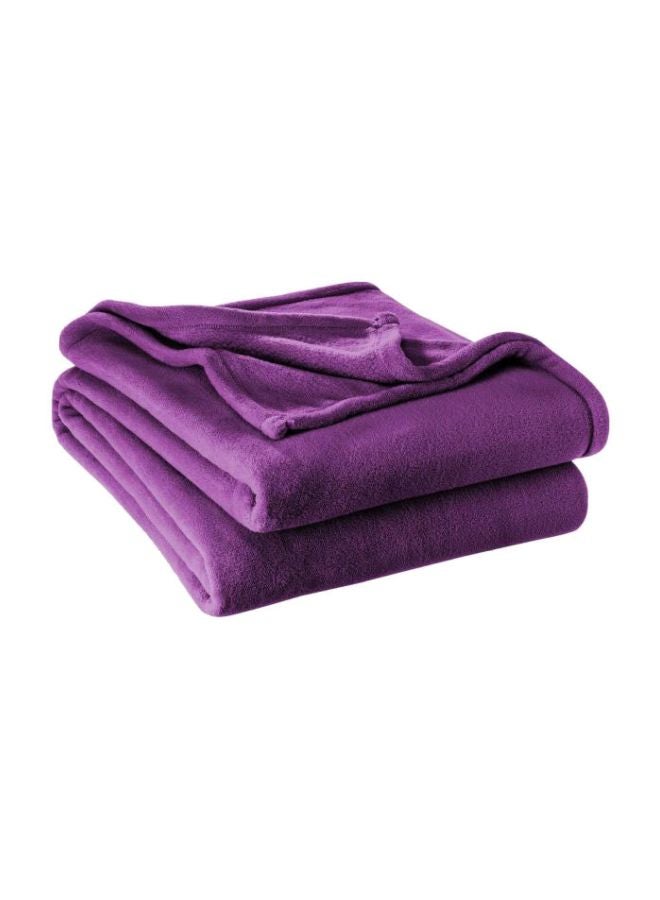 Flannel Fleece Blanket Microfiber Purple 127x152cm 