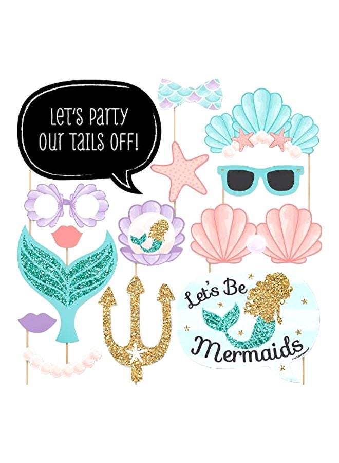 Big Dot of Happiness Pack Of 40 Let's Be Mermaids Party Photo Booth Props Kit  - Image 1