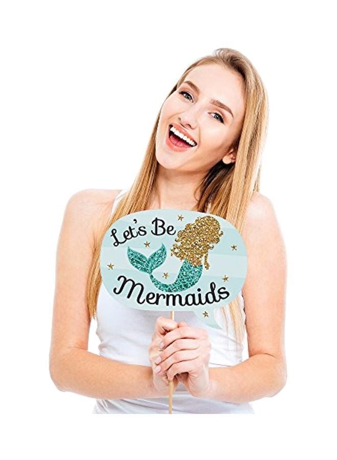 Big Dot of Happiness Pack Of 40 Let's Be Mermaids Party Photo Booth Props Kit  - Image 3