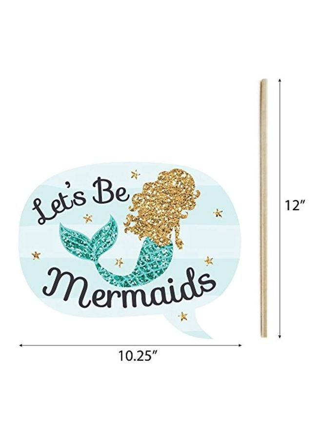 Big Dot of Happiness Pack Of 40 Let's Be Mermaids Party Photo Booth Props Kit  - Image 4