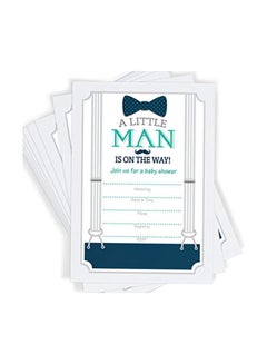 Pack Of 25 A Little Man Themed Baby Shower Invitation Card - v1574334152/N32177471A_4