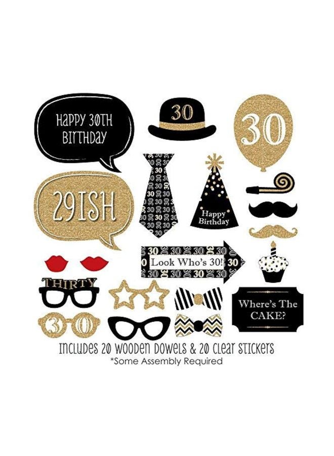 Big Dot of Happiness 20-Piece 30th Birthday Themed Photo Booth Props Set  - Image 2