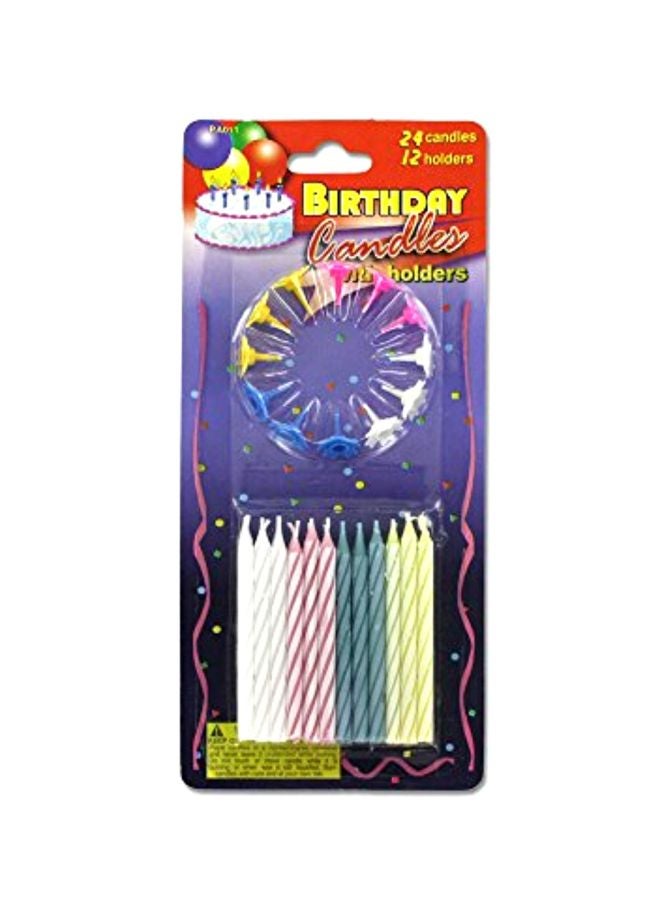 Kole Imports 36-Piece Birthday Candles And Decorative Holders Set PA011 2.25inch