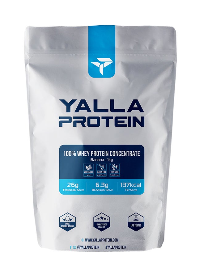 Yalla Protein - 100% Whey Protein - Banana - 1kg (30 servings) - Image 1