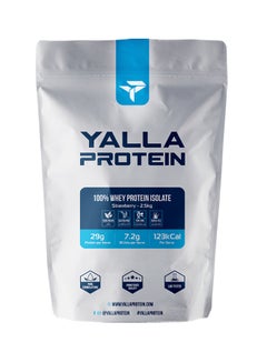 Yalla Protein 100% Grass-Fed Whey Protein Isolate - Strawberry - 2.5kg (76 servings)  - Image 1