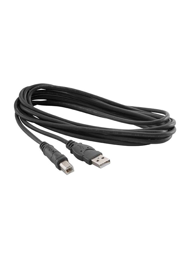 كابل بطرف USB 2.0 Type A إلى طرف Type B ذكر أسود