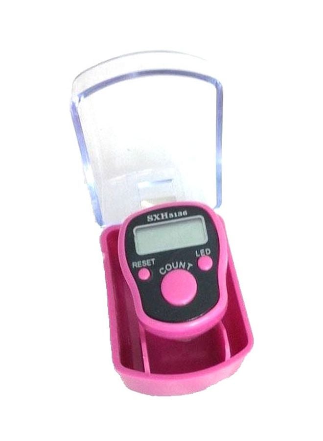 LED Tally Counter Tasbeeh Pink/Clear 