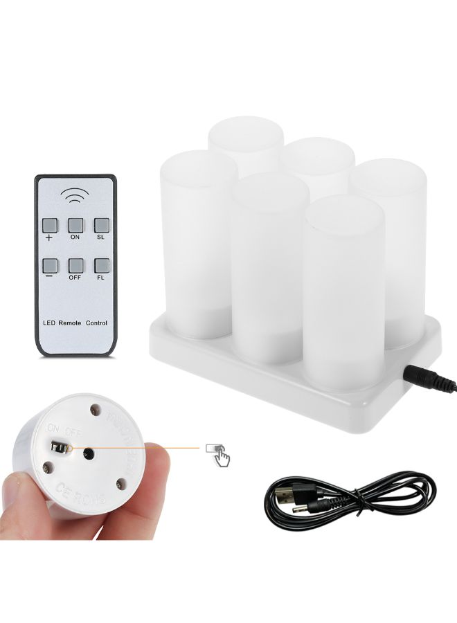 Ramadan 6-Piece Rechargeable Lantern With Remote Control White - Image 2