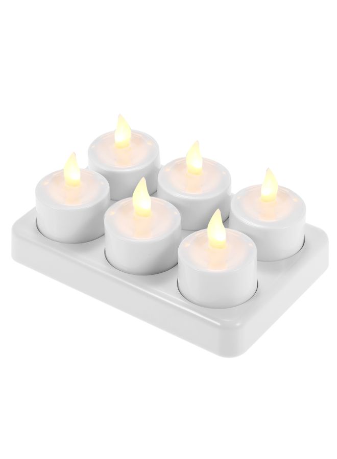 Ramadan 6-Piece Rechargeable Lantern With Remote Control White - Image 4