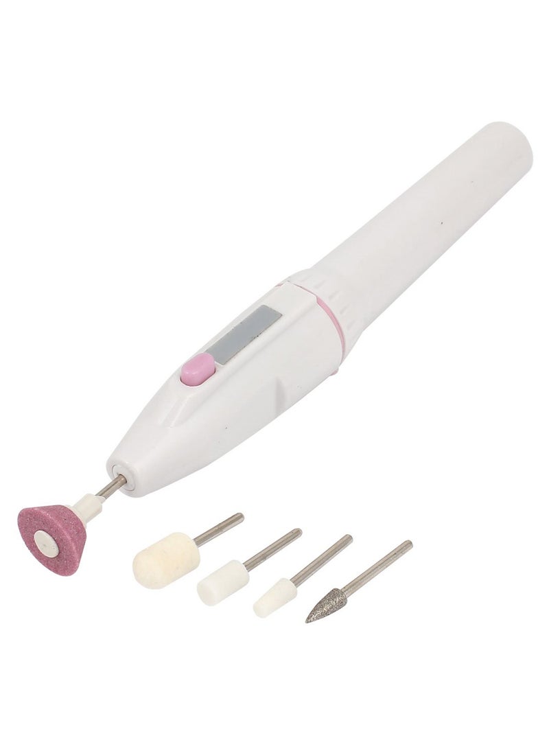 يو إكس سيل آلة مثقاب كهربائية لتشذيب الأظافر بتصميم احترافي ومزودة برؤوس وردي/أبيض