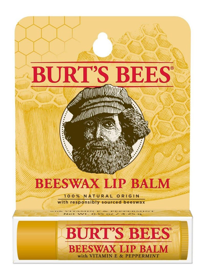 Burt's Bees Vitamin E And Peppermint Beeswax Lip Balm Clear - Image 1