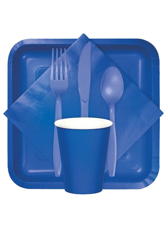 CREATIVE CONVERTING 18-Piece Printed Paper Dinner Plate Blue 8.75inch  - Image 3