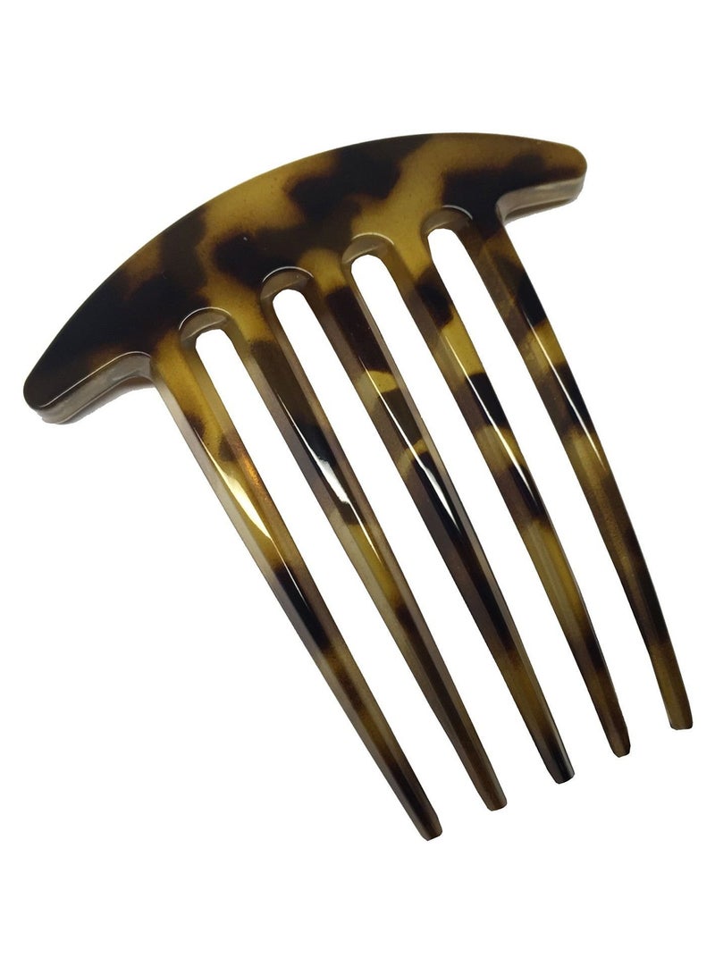 Parcelona 2-Piece Celluloid Light Tortoise Shell Hair Comb Set Brown 3inch - Image 2
