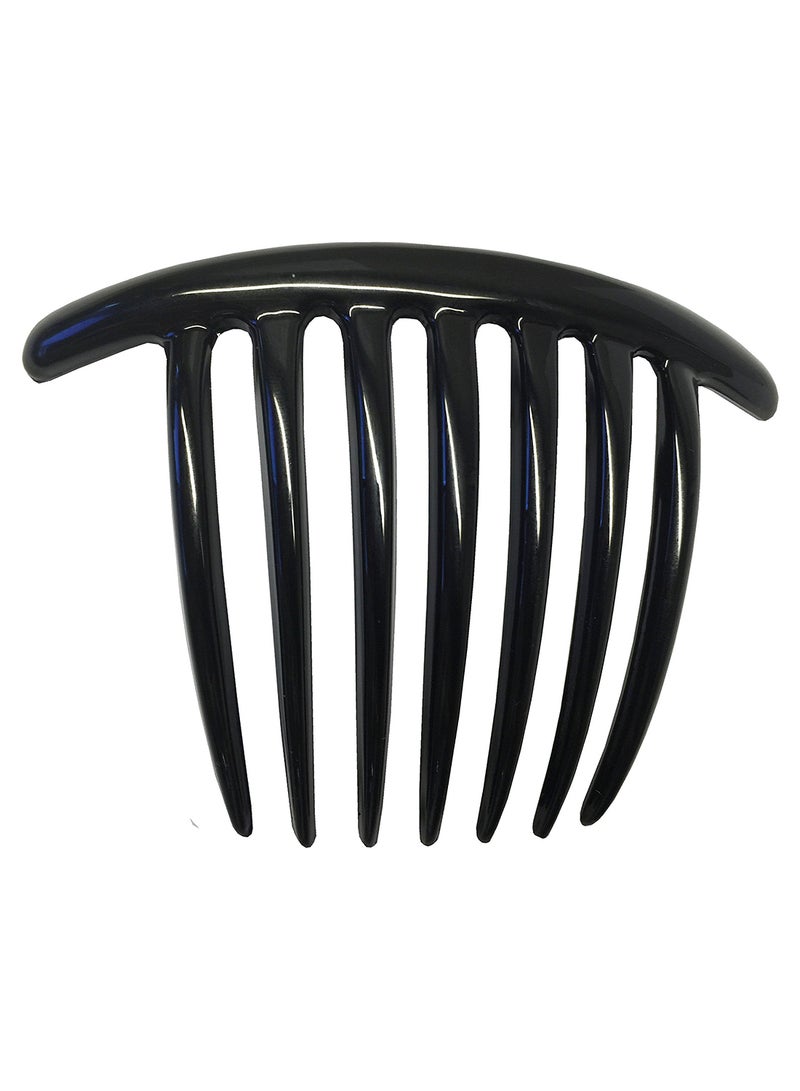 2-Piece 7-Teeth Celluloid Side Hair Comb Set Black 3.9inch - v1574405442/N32188951A_2