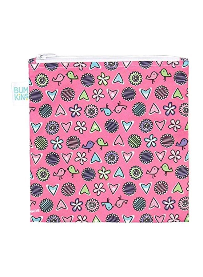 BUMKiNs - Reusable Snack Bag Love Birds 6.9x0.2 x7.1inch - Image 1