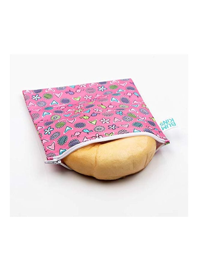 BUMKiNs - Reusable Snack Bag Love Birds 6.9x0.2 x7.1inch - Image 1