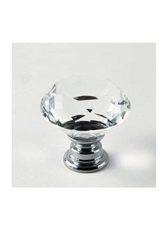 IQUALITE 12-Piece Diamond Shape Crystal Glass Knobs Silver 1.1inch  - Image 4