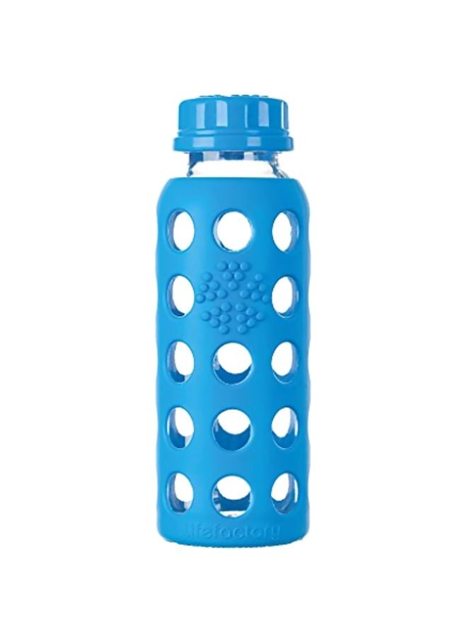 lifefactory Glass Baby Bottle With Protective Silicone Sleeve Blue/White/Clear - Image 1