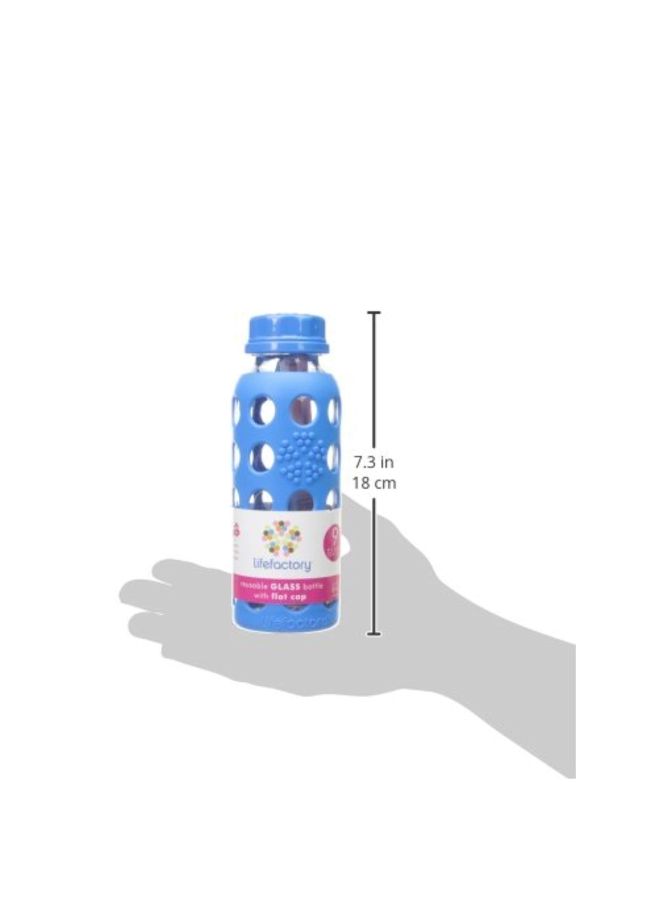 lifefactory Glass Baby Bottle With Protective Silicone Sleeve Blue/White/Clear - Image 5