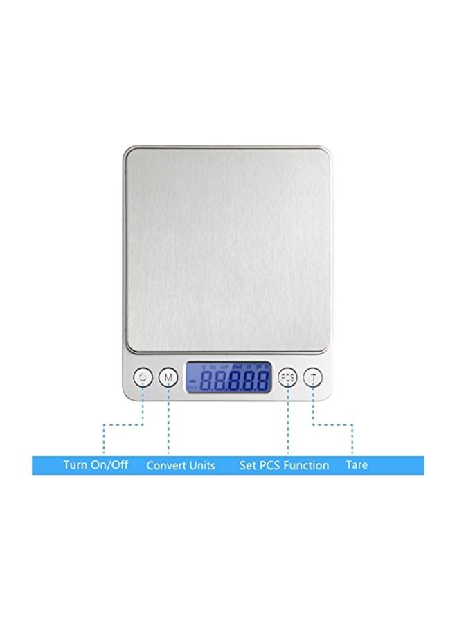 WAOAW - Digital Measuring Scale Silver 4.9x4.1x0.8inch - Image 1