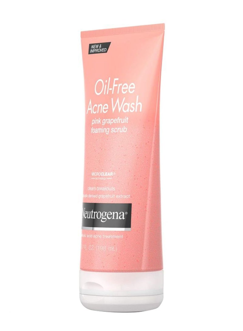 Neutrogena 3-Piece Oil Free Acne Face Pink Grapefruit Foaming Scrub Set 3 x 198ml  - Image 2