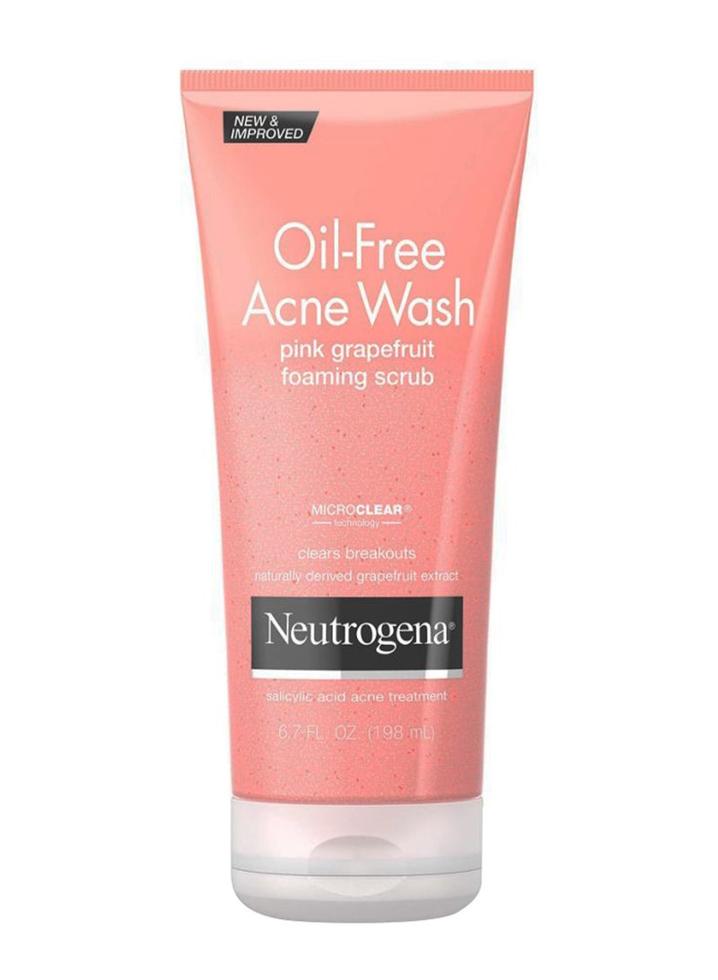 Neutrogena Oil Free Acne Face Pink Grapefruit Foaming Scrub 198ml  - Image 1