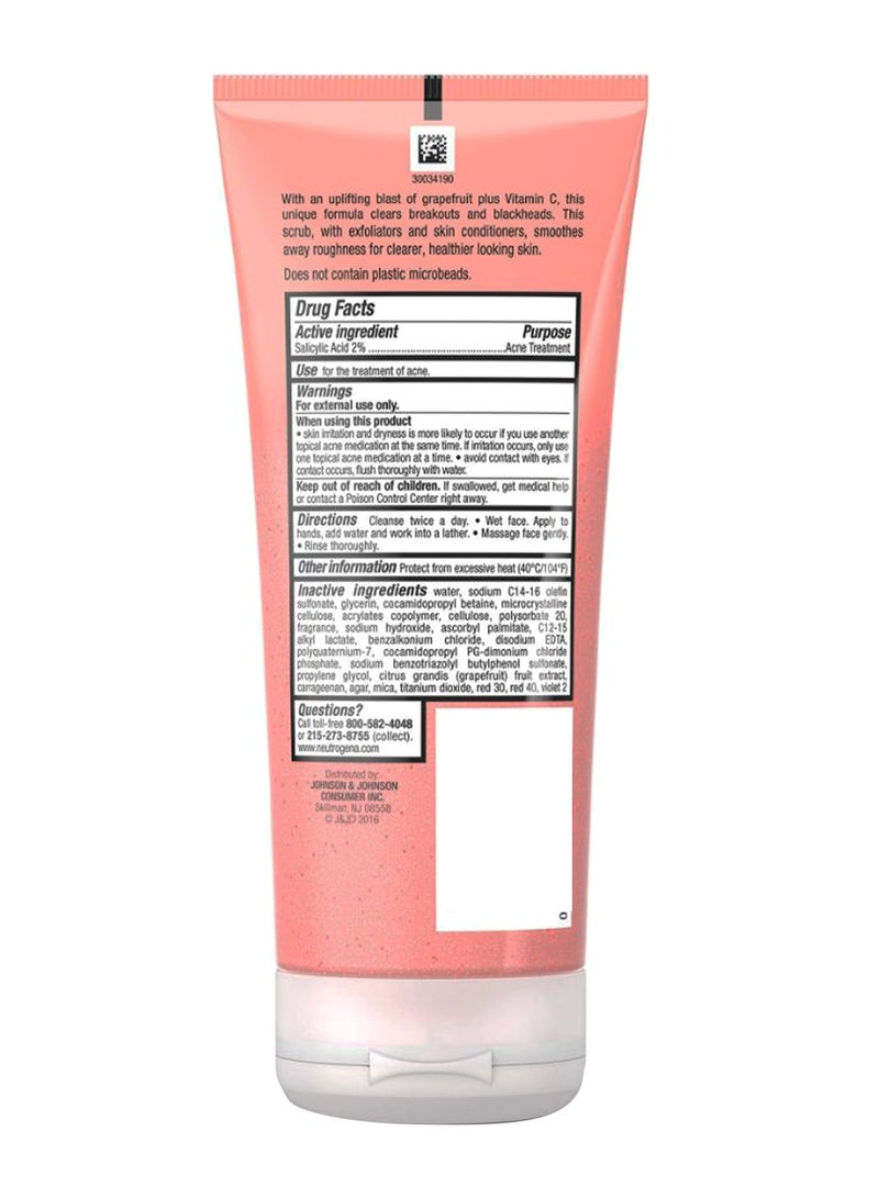Neutrogena Oil Free Acne Face Pink Grapefruit Foaming Scrub 198ml  - Image 2