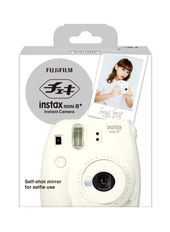 FUJIFILM - Instax Mini 8 Plus Instant Camera With Self Shot Mirror Vanilla White - Image 1