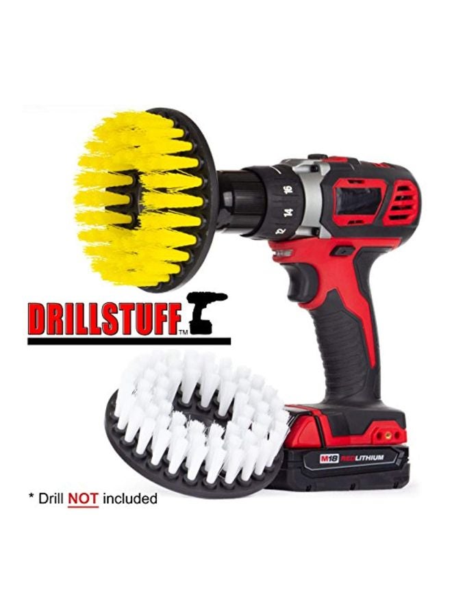 Drillstuff 2-Piece Electrc Drill Brush Heads Yellow/White 5x5x5inch - Image 2