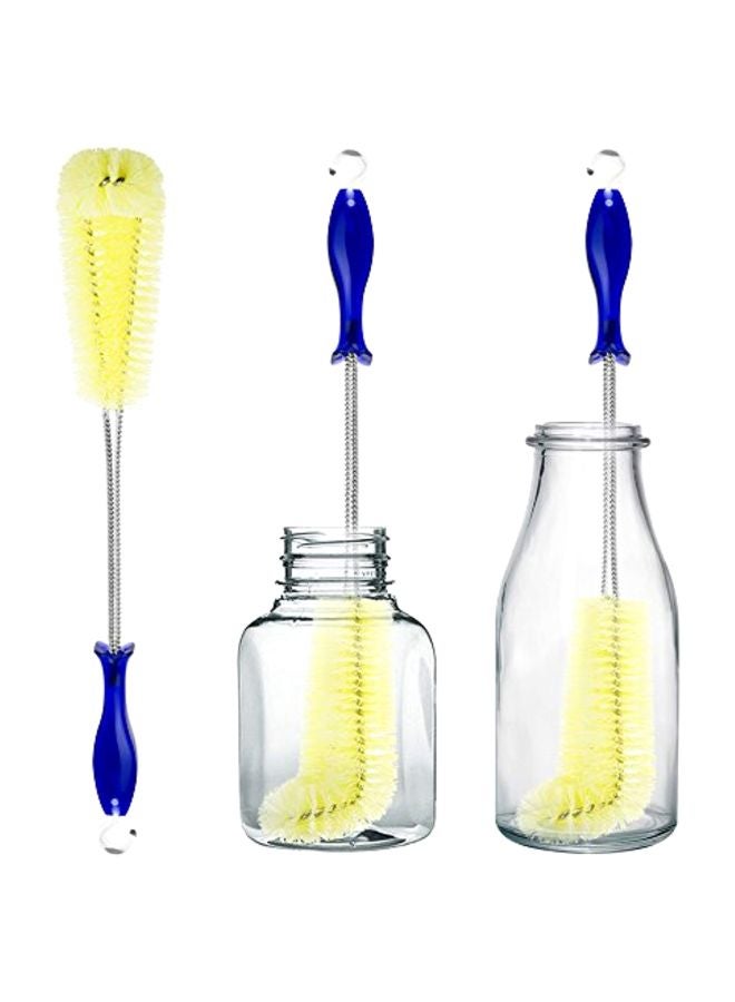 FRMARCH Bottle Cleaning Brush Blue/Silver/Yellow 17x2.5x1.8inch - Image 1