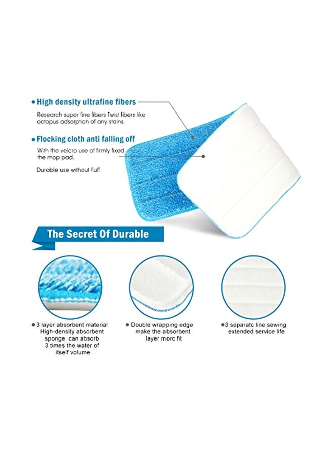 GARYOB 5-Piece Microfiber Spray Mop Replacement Heads Blue 16.5x5.25inch  - Image 4
