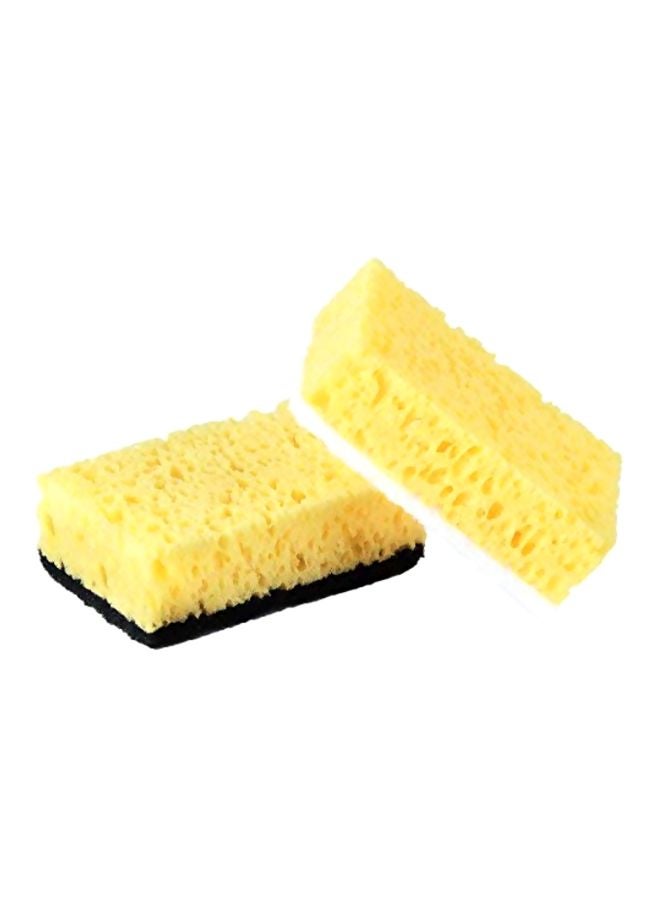 Okleen 9-Piece Multi Use Scrub Sponge Yellow/Black 4.3x2.8x1.4inch - Image 2