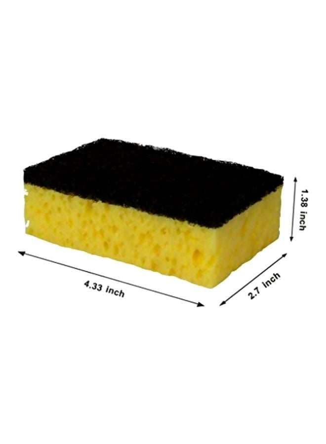 Okleen 9-Piece Multi Use Scrub Sponge Yellow/Black 4.3x2.8x1.4inch - Image 4